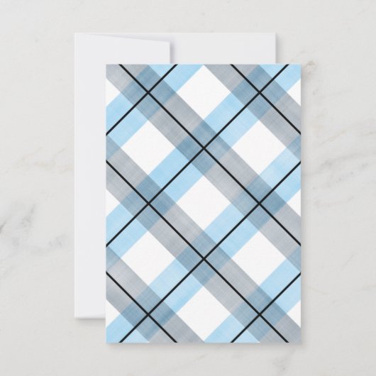 小さな男の子ひげ青い海軍の青い男の子シャワー サンキューカード (裏面)