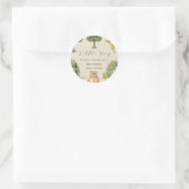 小さな男の子ボホウッドランド動物の赤ちゃんシャワー ラウンドシール (バッグ)