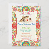 小さな男の子メキシスペインのコソンブレロ赤ちゃんシャワー 招待状 (正面)