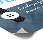 小さな男の子海軍の青い男の子の赤ちゃんシャワー好意サイン ポスター (角)