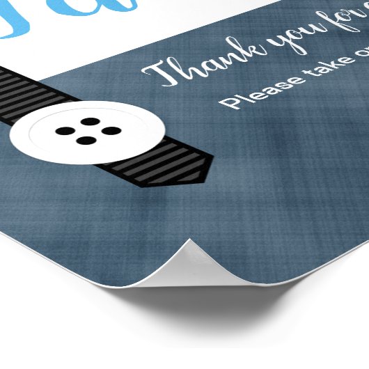 小さな男の子海軍の青い男の子の赤ちゃんシャワー好意サイン ポスター (角)