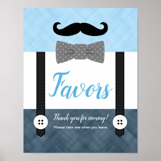 小さな男の子海軍の青い男の子の赤ちゃんシャワー好意サイン ポスター (正面)