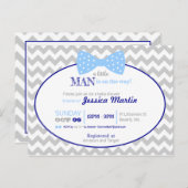 小さな男の子 ネイビー ブルー グレー おぼむら 男の子 ベビーシャワー ポストカード (正面/裏面)