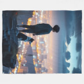 小さな男の子 フリースブランケット (正面(横))