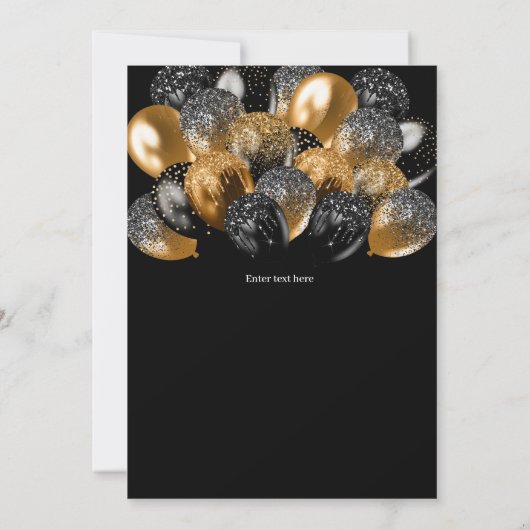 小さな男の子、ワンダー・フル・バースデー、風船 招待状 (裏面)