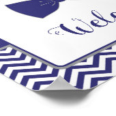 小さな男の弓タイ赤ちゃんシャワー歓迎サイン ポスター (角)