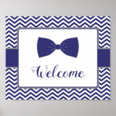 小さな男の弓タイ赤ちゃんシャワー歓迎サイン ポスター (正面)