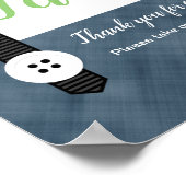 小さな男の緑の海軍の男の子の赤ちゃんシャワー好意サイン ポスター (角)