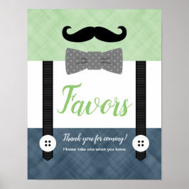 小さな男の緑の海軍の男の子の赤ちゃんシャワー好意サイン ポスター