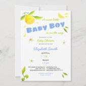 小さな男の赤ちゃんでバビシャワーを浴びる 招待状 (正面)