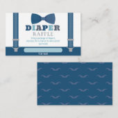小さな男の赤ちゃんシャワーおむつラッフルカード エンクロージャーカード (正面/裏面)