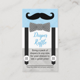 小さな男の赤ちゃんシャワーおむつラッフルチケットブルー エンクロージャーカード