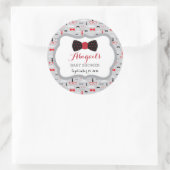 小さな男の赤ちゃんシャワーのステッカー,黒,赤,灰色 ラウンドシール (バッグ)