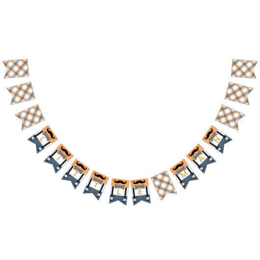 小さな男の赤ちゃんシャワーのバナー男の子オレンジ海軍 バンティングフラッグ (全)