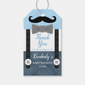 小さな男の赤ちゃん青の海軍の男の子の赤ちゃんシャワーの好意 ギフトタグ (正面)