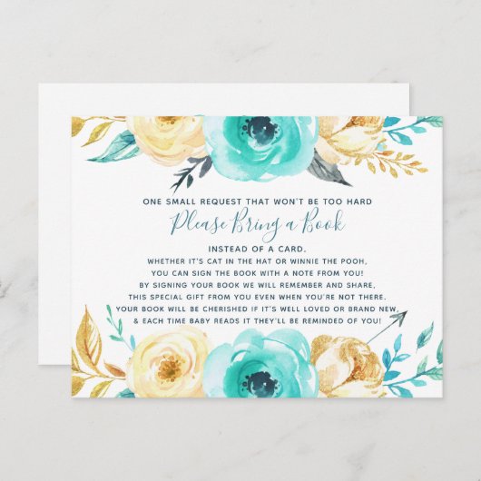 小さな男の赤ん坊のシャワーがブックカードを持ってくる インビテーションポストカード (正面/裏面)