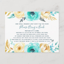 小さな男の赤ん坊のシャワーがブックカードを持ってくる インビテーションポストカード