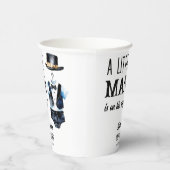 小さな男の赤ん坊シャワー黒タキシードモノグラムの 紙コップ (右)