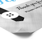 小さな男の青い灰色の男の子の赤ちゃんシャワーはサインを好む ポスター (角)