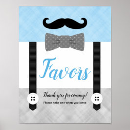 小さな男の青い灰色の男の子の赤ちゃんシャワーはサインを好む ポスター