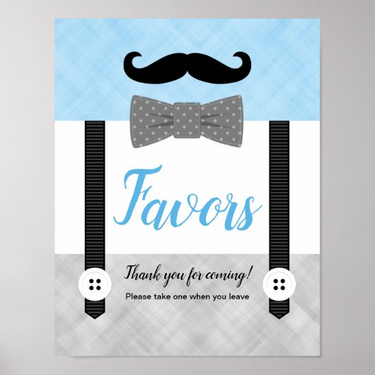 小さな男の青い灰色の男の子の赤ちゃんシャワーはサインを好む ポスター (正面)