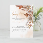 小さな男女兼用かぼちゃの秋ベビーシャワー 招待状 (スタンド正面)