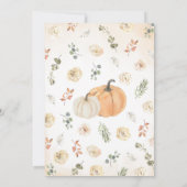 小さな男女兼用かぼちゃの赤ちゃんシャワー 招待状 (裏面)