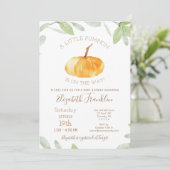小さな男女兼用かぼちゃの赤ちゃんシャワー 招待状 (スタンド正面)