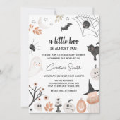 小さな男女兼用ブーの赤ちゃんシャワー 招待状 (正面)