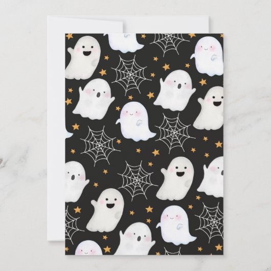 小さな男女兼用ブーの赤ちゃんシャワー 招待状 (裏面)