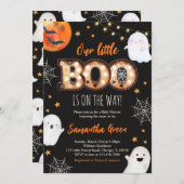 小さな男女兼用ブーの赤ちゃんシャワー 招待状 (正面/裏面)