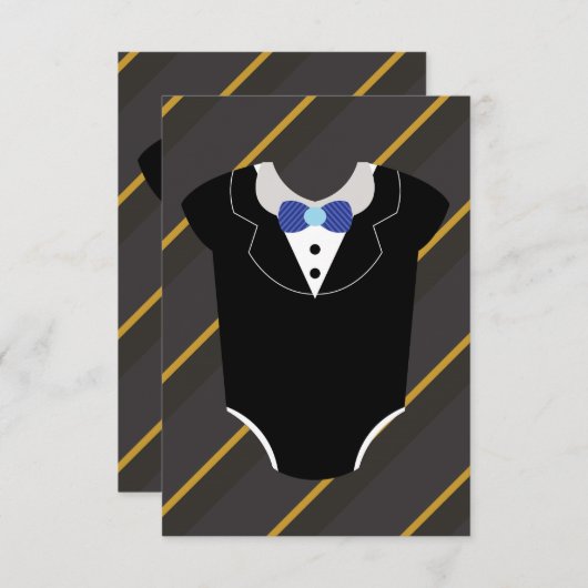 小さな男tuxedo赤ちゃんシャワー招待カード 招待状 (正面/裏面)