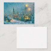 小さな町のクリスマス　予算ぎりぎりのクリスマス ノートカード (正面/裏面)