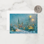 小さな町のクリスマス　予算ぎりぎりのクリスマス ノートカード (正面/裏面インサイチュ)