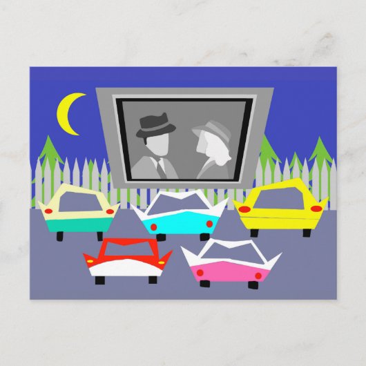 小さな町のドライブイン映画はがき ポストカード (正面)