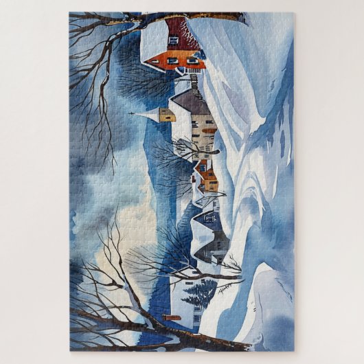 小さな町の冬の不思議の国 ジグソーパズル (縦)