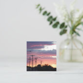 小さな町の夕日 スクエア名刺 (スタンド正面)