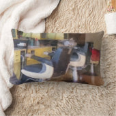 小さな町の床屋 ランバークッション (ブランケット)