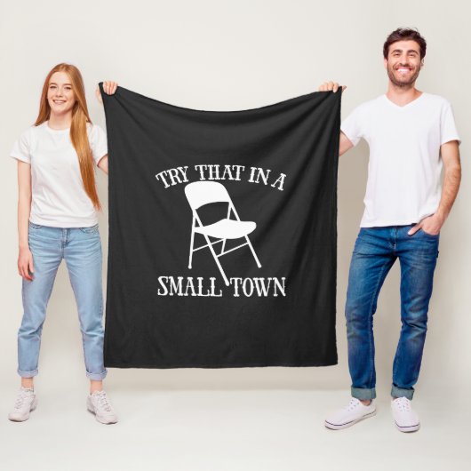 小さな町の折り畳み椅子でそれを試してみる フリースブランケット (インサイチュ)