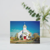 小さな町の教会はがき ポストカード (スタンド正面)