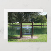 小さな町の湖のビュー ポストカード (正面/裏面)