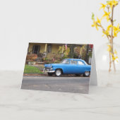 小さな町の車の誕生日カード、カスタマイズ可能 カード (黄色い花)