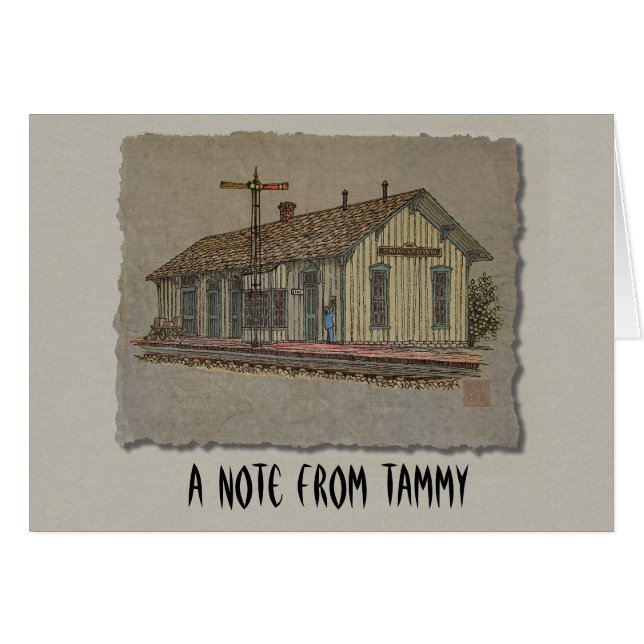 小さな町の駅 (正面横)