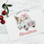 小さな町クリスマスピンクのトラッククリスマス キッチンタオル<br><div class="desc">クリスマスキッチンタオル。</div>