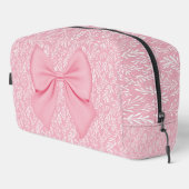 小さな白いとピンク離れのボウ付きパステルピンク ドップキット (右コーナー)