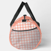 小さな白いデイジーと格子柄のオレンジ ダッフルバッグ (右)