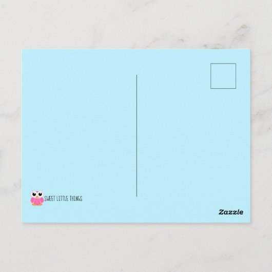 小さな白いフクロウ – 空白の ポストカード (裏面)