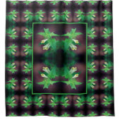 小さな白いワイルドフラワーの抽象芸術 シャワーカーテン (正面)