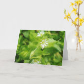 小さな白いワイルドフラワーアートのノートカード カード (黄色い花)