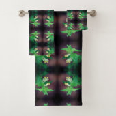 小さな白いワイルドフラワークローズアップ抽象芸術 バスタオルセット (インサイチュ)